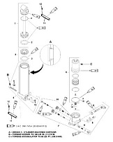 Ручные компоненты наклона (Дизайн 2) 2-Х ТАКТНОГО ПЛМ MERCURY 60 Серийный номер от 0G290585 до 0G589999